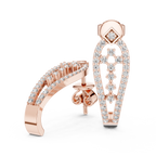 Luxury Diamond Hoop Earrings | Floral Diamond Gold Earrings