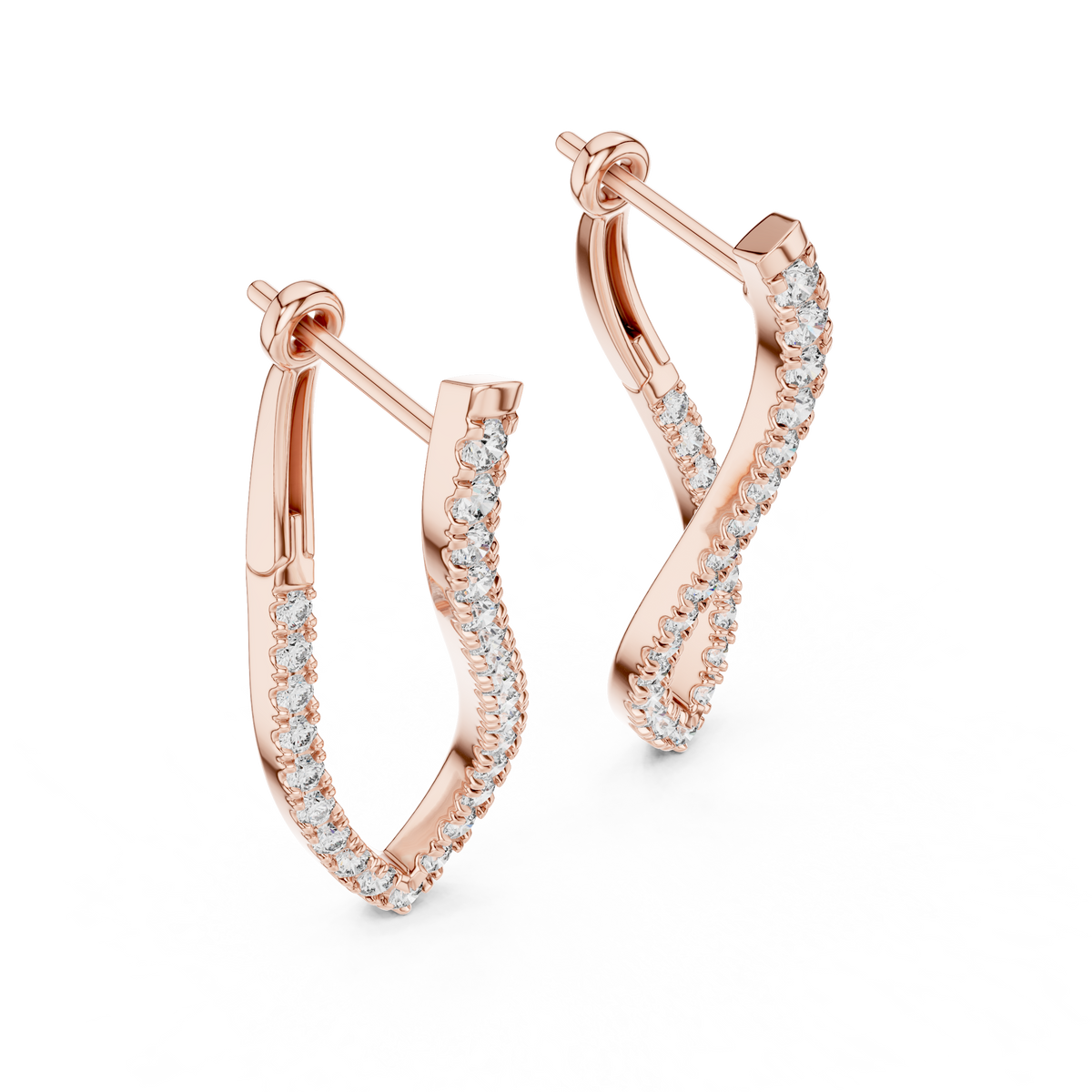 Luxury Diamond Hoop Earrings  Modern Design