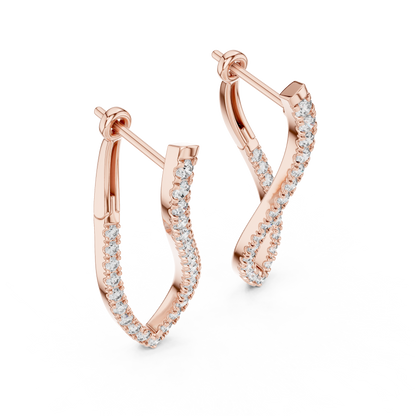 Luxury Diamond Hoop Earrings  Modern Design