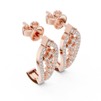 Luxury Diamond Hoop Earrings | Floral Diamond Gold Earrings
