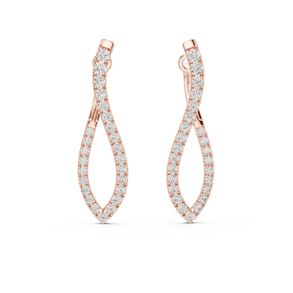 Luxury Diamond Hoop Earrings  Modern Design