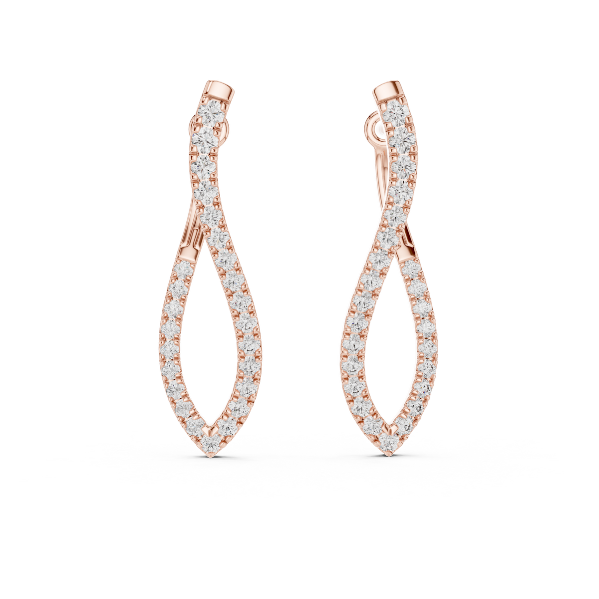 Luxury Diamond Hoop Earrings  Modern Design