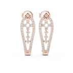 Luxury Diamond Hoop Earrings | Floral Diamond Gold Earrings