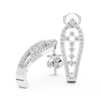 Luxury Diamond Hoop Earrings | Floral Diamond Gold Earrings