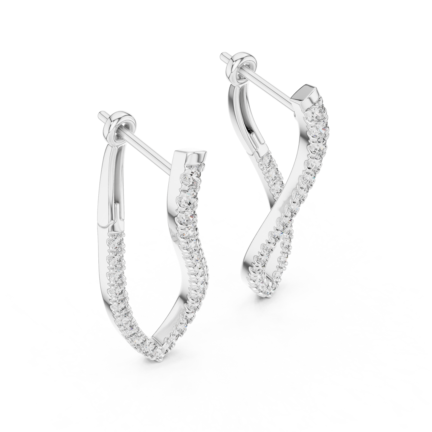 Luxury Diamond Hoop Earrings  Modern Design