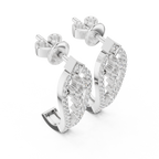 Luxury Diamond Hoop Earrings | Floral Diamond Gold Earrings