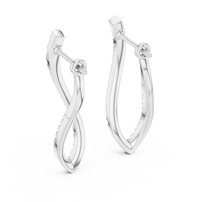 Luxury Diamond Hoop Earrings  Modern Design