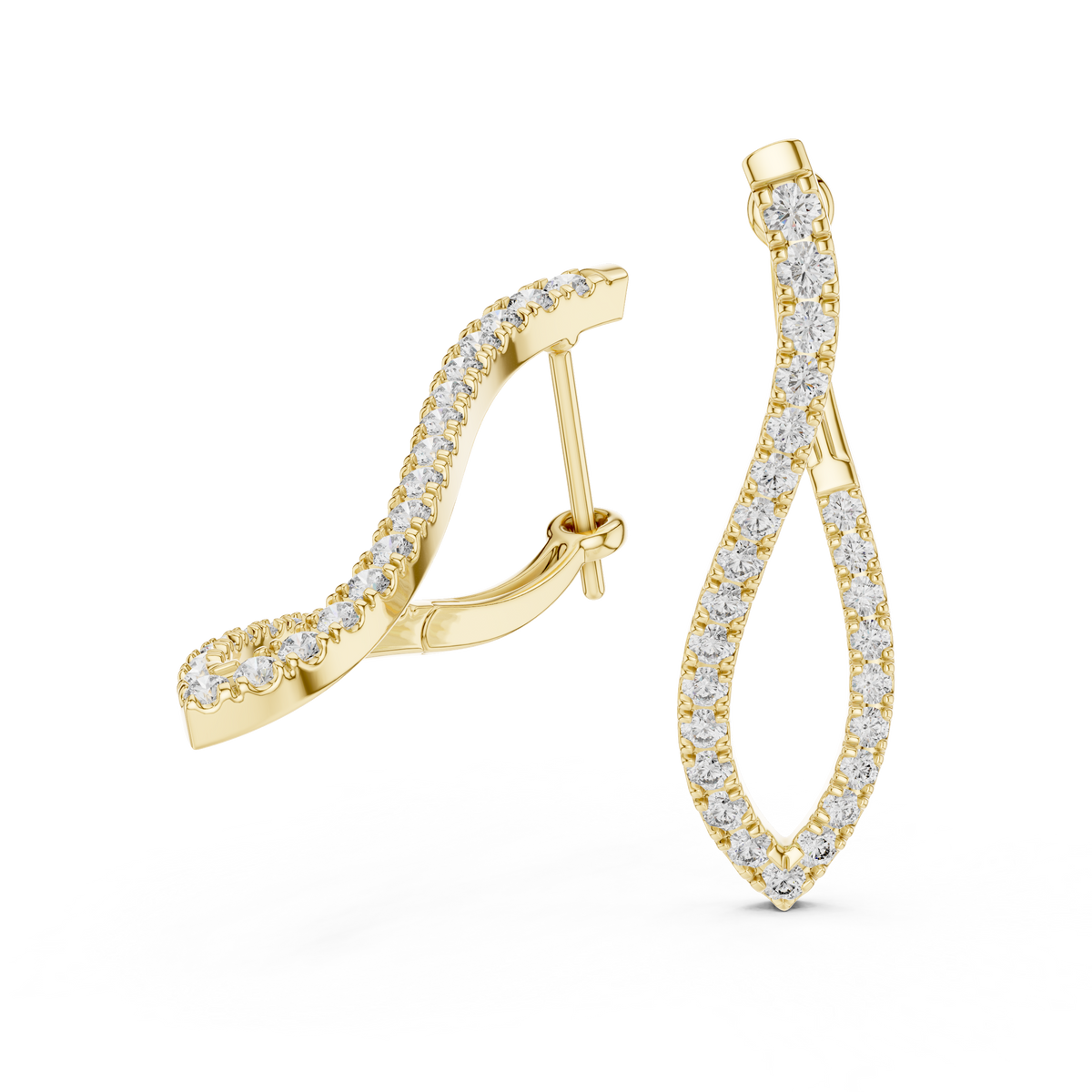 Luxury Diamond Hoop Earrings  Modern Design