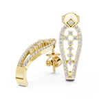 Luxury Diamond Hoop Earrings | Floral Diamond Gold Earrings