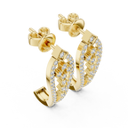 Luxury Diamond Hoop Earrings | Floral Diamond Gold Earrings