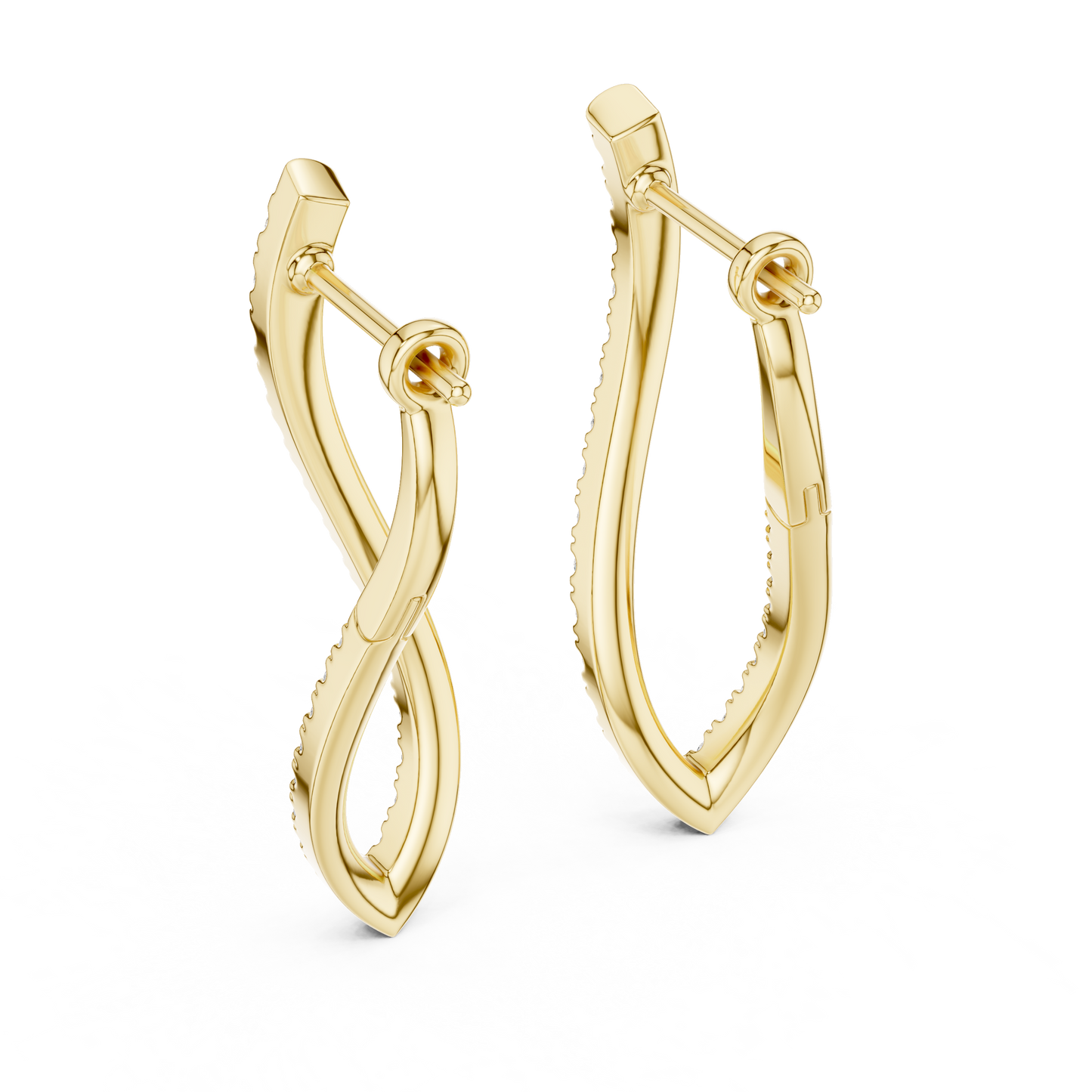 Luxury Diamond Hoop Earrings  Modern Design