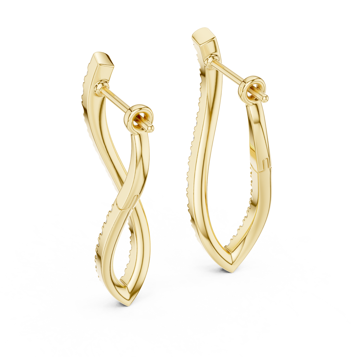 Luxury Diamond Hoop Earrings  Modern Design