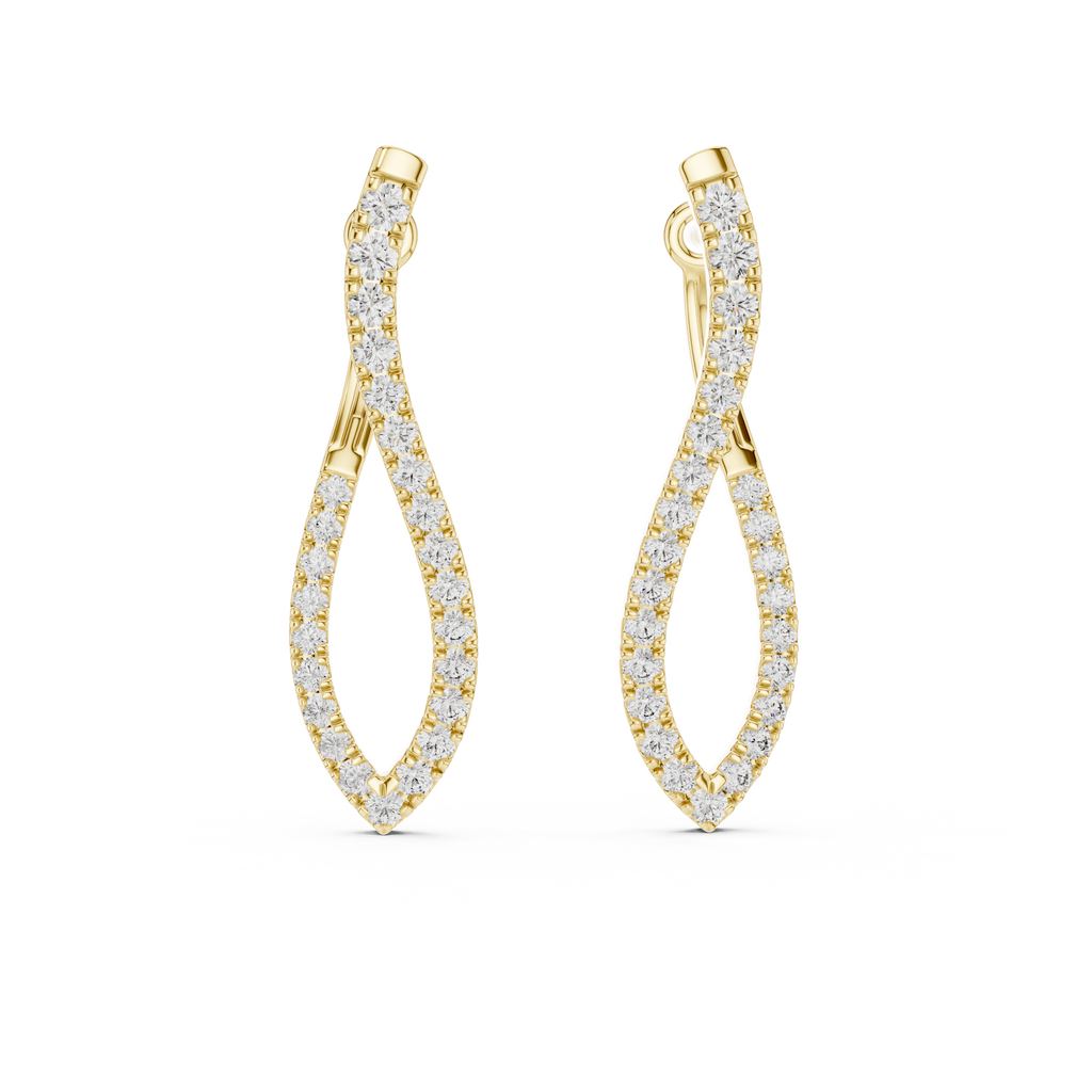 Luxury Diamond Hoop Earrings  Modern Design