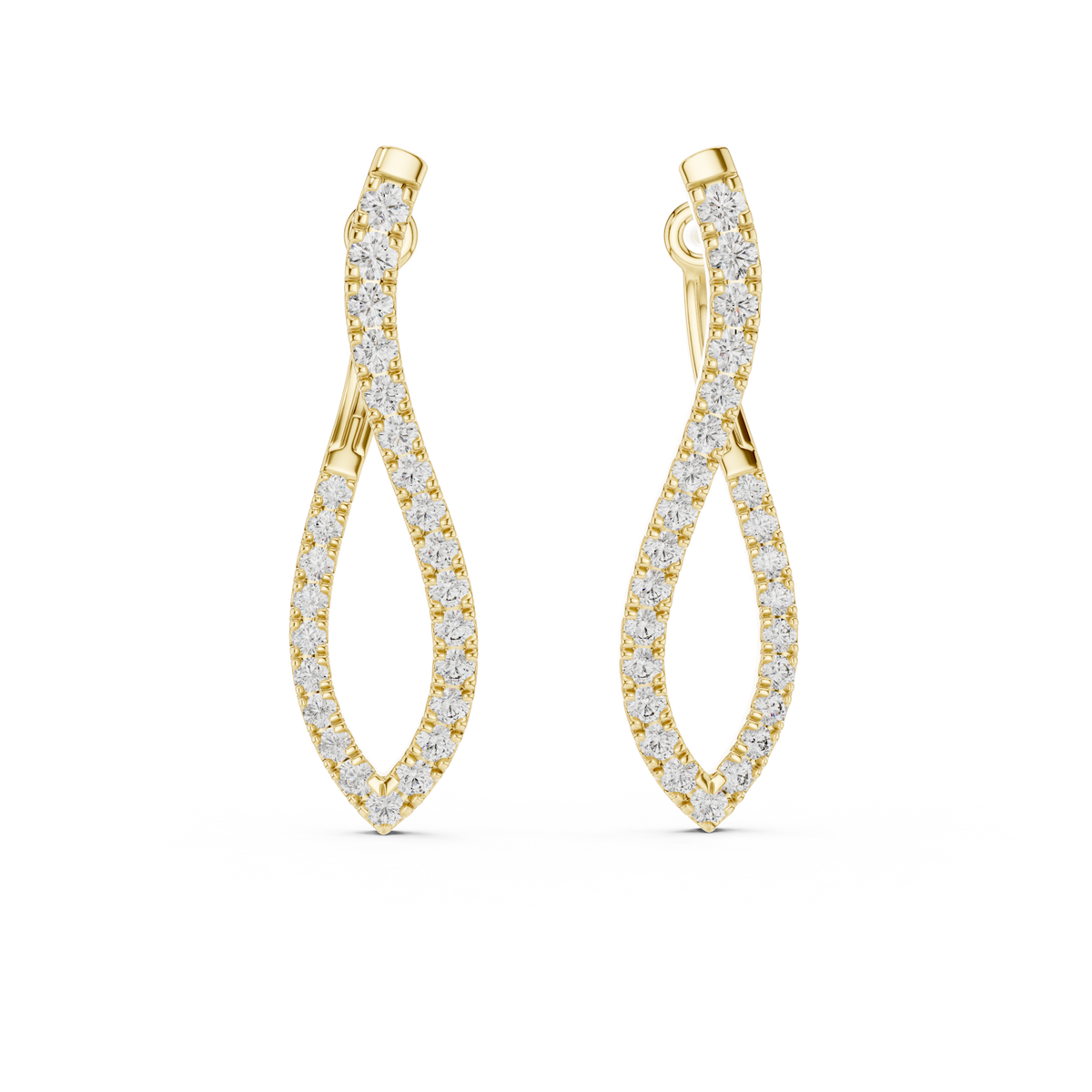 Luxury Diamond Hoop Earrings  Modern Design