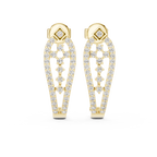 Luxury Diamond Hoop Earrings | Floral Diamond Gold Earrings