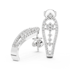 Sparkling Diamond Gold Hoop Earrings | Floral Design Earrings