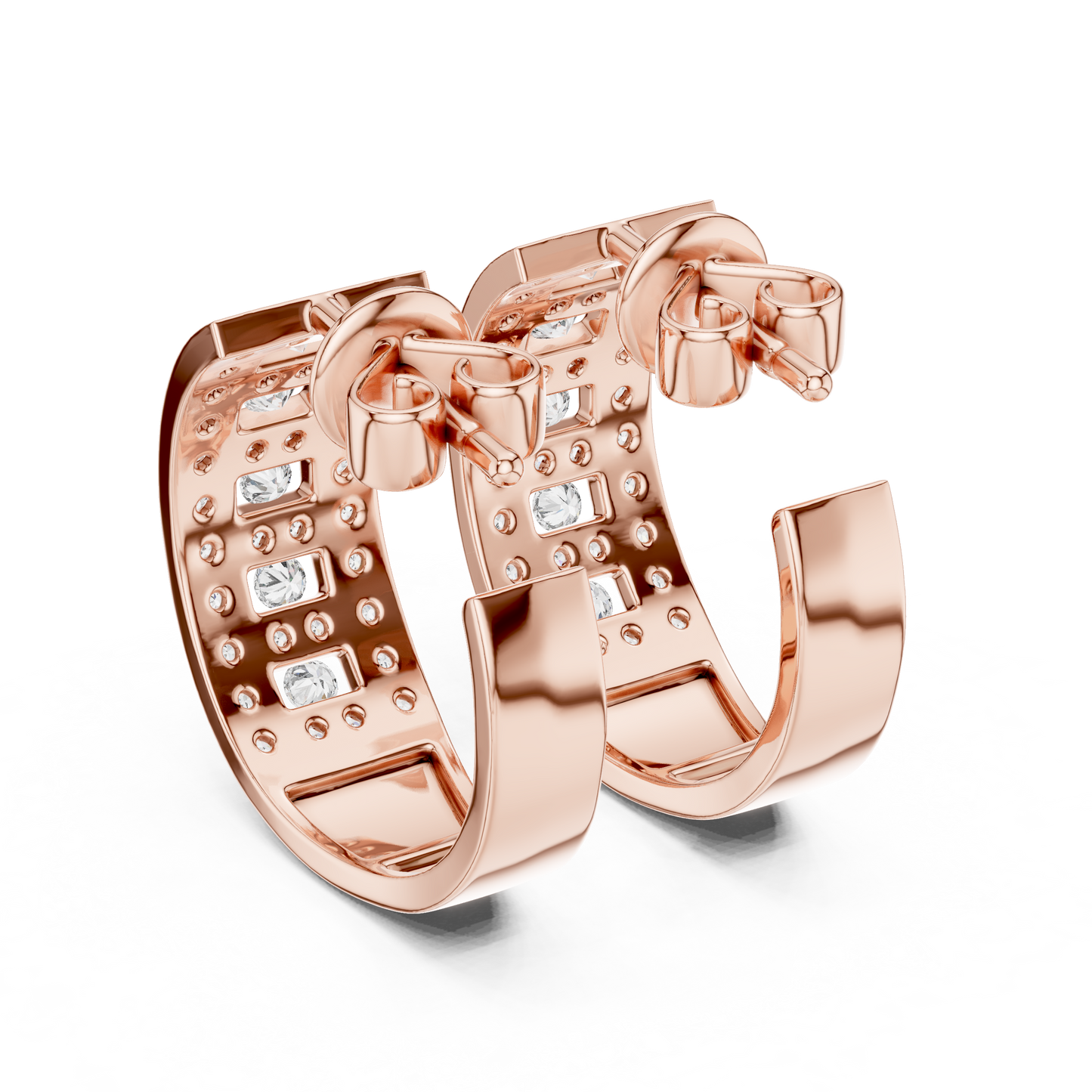 Luxury Diamond Hoop Earrings in Gold | Floral Diamond Cluster Hoops for Women