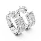 Luxury Diamond Hoop Earrings in Gold | Floral Diamond Cluster Hoops for Women