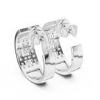 Luxury Diamond Hoop Earrings in Gold | Floral Diamond Cluster Hoops for Women