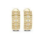Luxury Diamond Hoop Earrings in Gold | Floral Diamond Cluster Hoops for Women