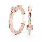 Luxury Round Diamond Hoop Earrings.