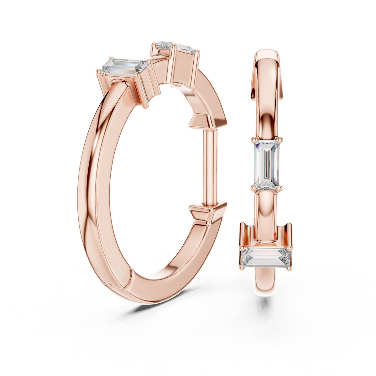 Luxury Round Diamond Hoop Earrings.