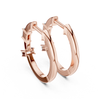 Luxury Round Diamond Hoop Earrings.