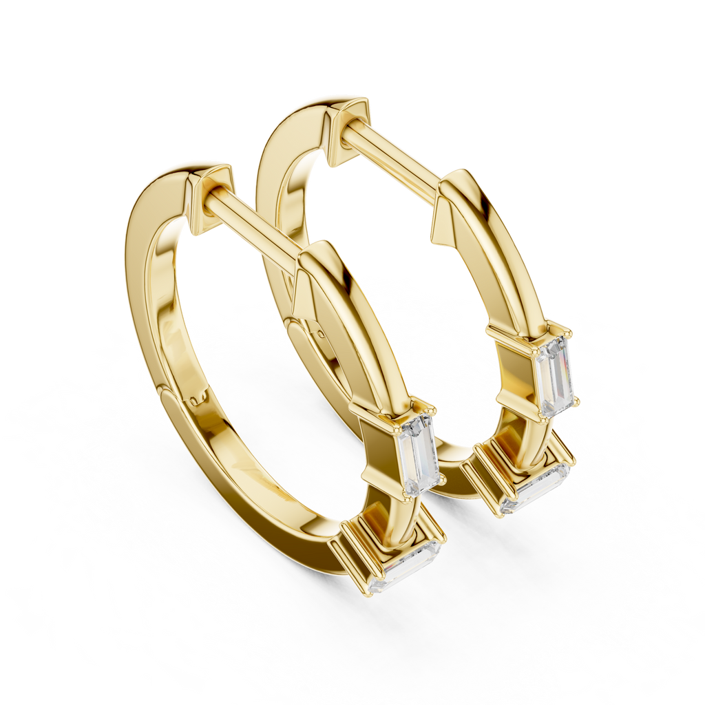 Luxury Round Diamond Hoop Earrings.