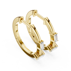 Luxury Round Diamond Hoop Earrings.