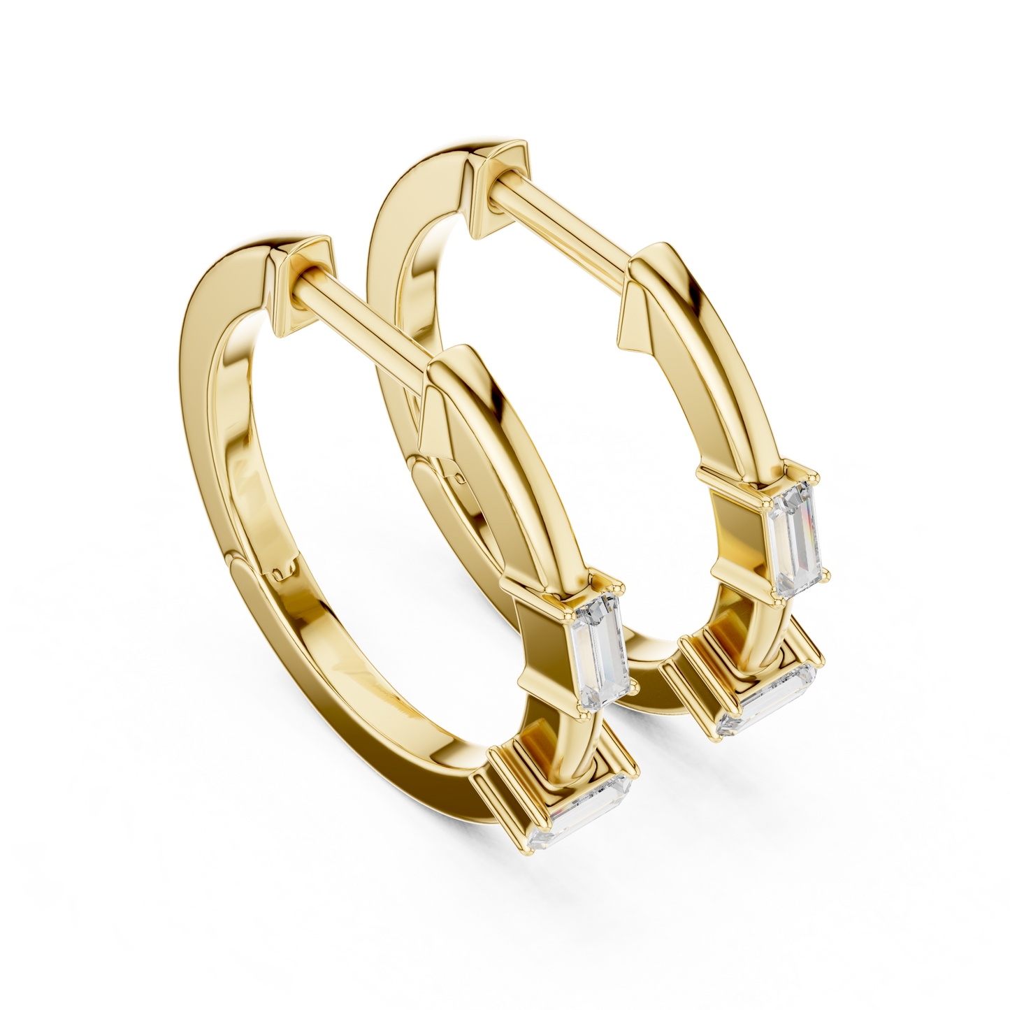 Luxury Round Diamond Hoop Earrings.
