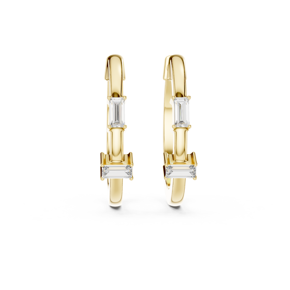 Luxury Round Diamond Hoop Earrings.