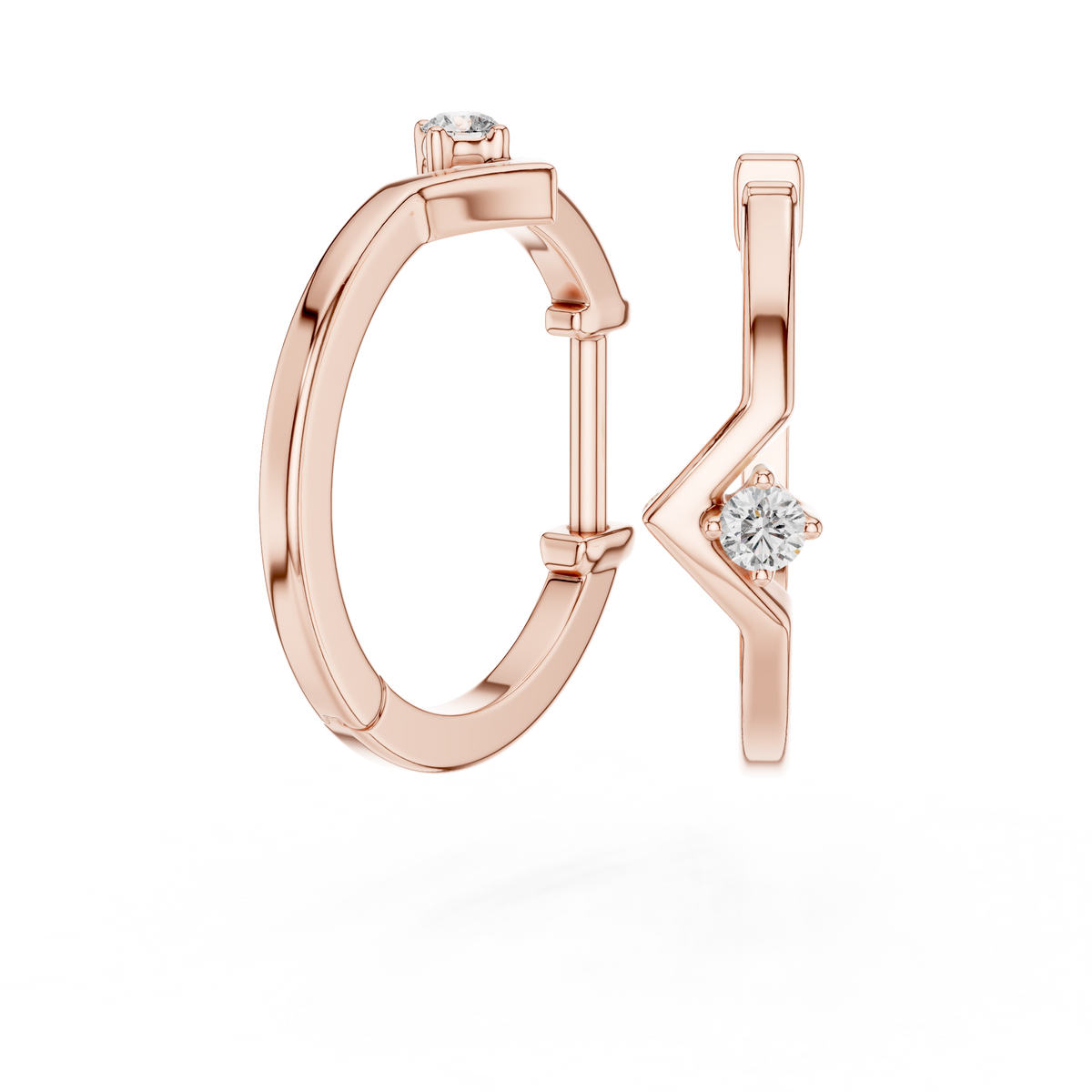 Sparkling Diamond Hoop Earrings .