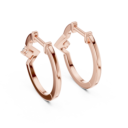 Sparkling Diamond Hoop Earrings .