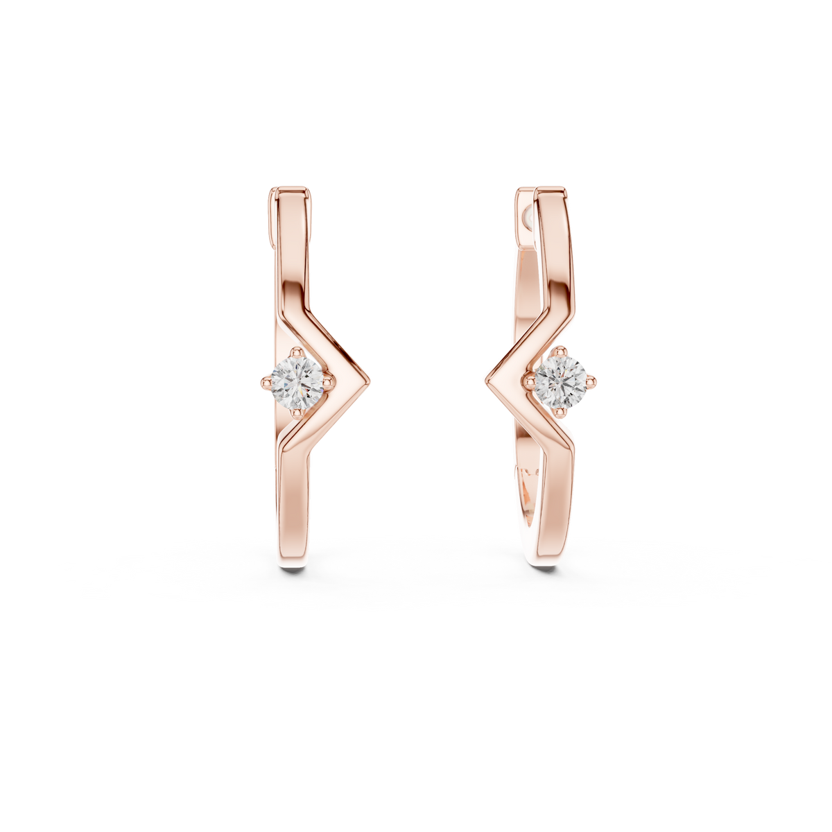Sparkling Diamond Hoop Earrings .