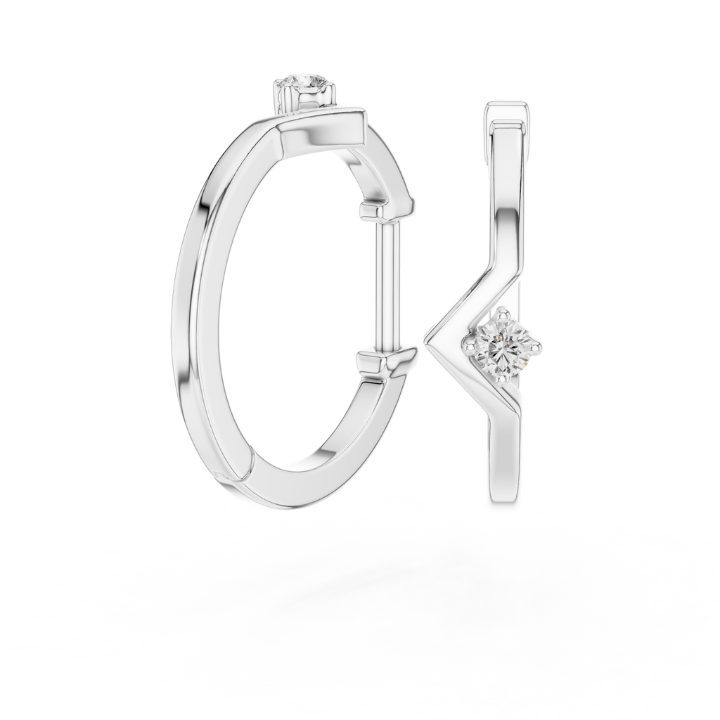 Sparkling Diamond Hoop Earrings .