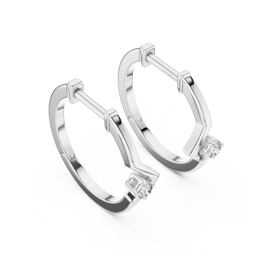 Sparkling Diamond Hoop Earrings .