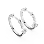Sparkling Diamond Hoop Earrings .