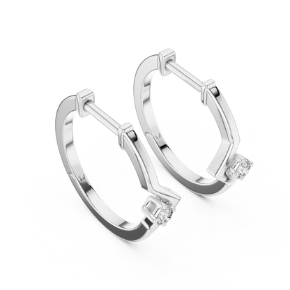 Sparkling Diamond Hoop Earrings .
