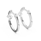 Sparkling Diamond Hoop Earrings .
