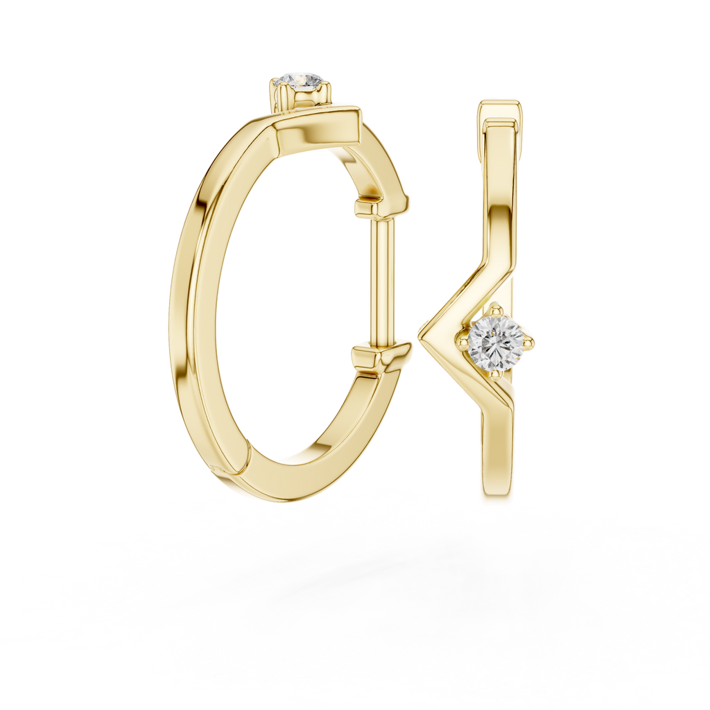 Sparkling Diamond Hoop Earrings .