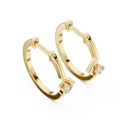 Sparkling Diamond Hoop Earrings .