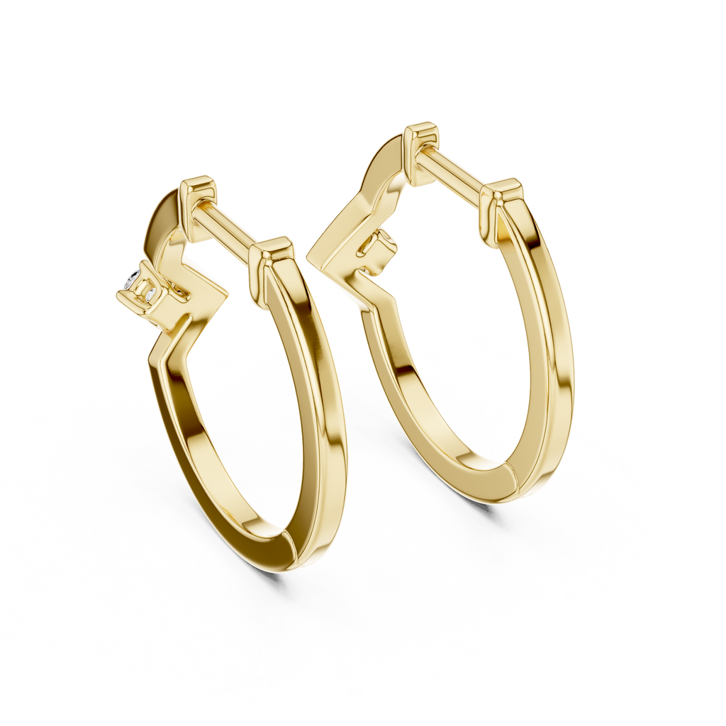 Sparkling Diamond Hoop Earrings .