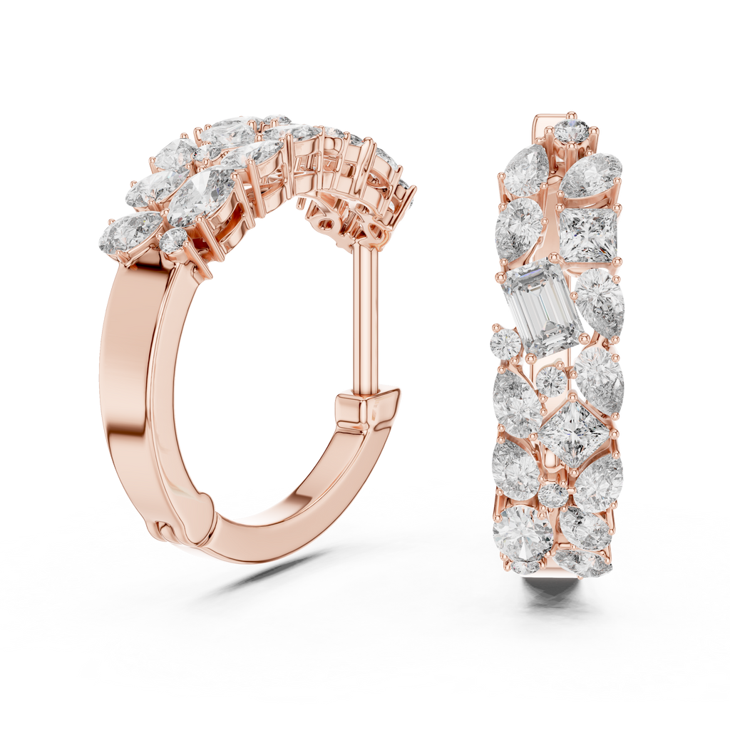 Classic  Diamond Hoop Earrings