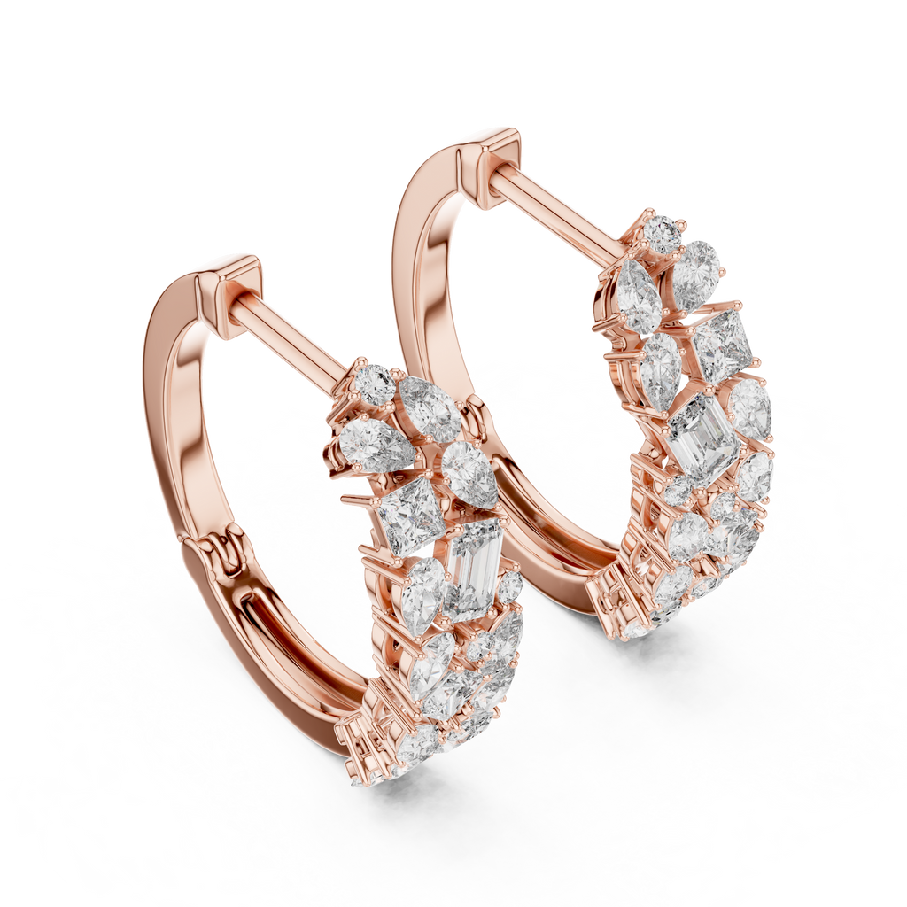Classic  Diamond Hoop Earrings