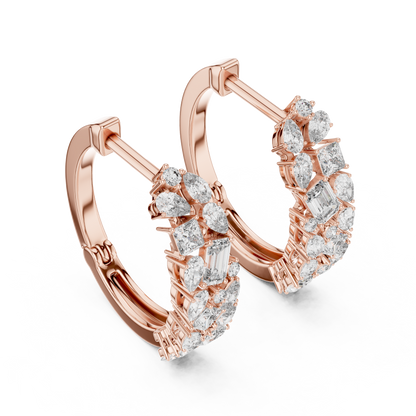 Classic  Diamond Hoop Earrings