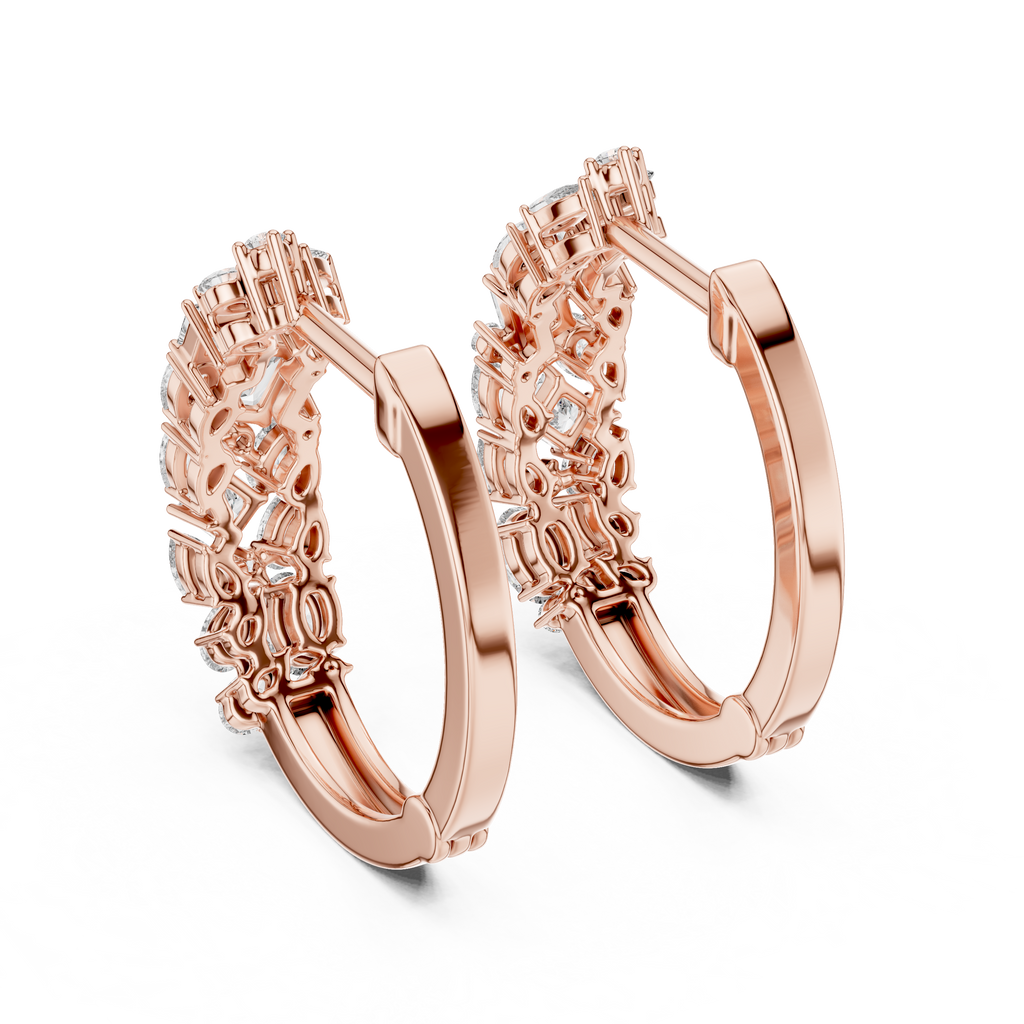 Classic  Diamond Hoop Earrings