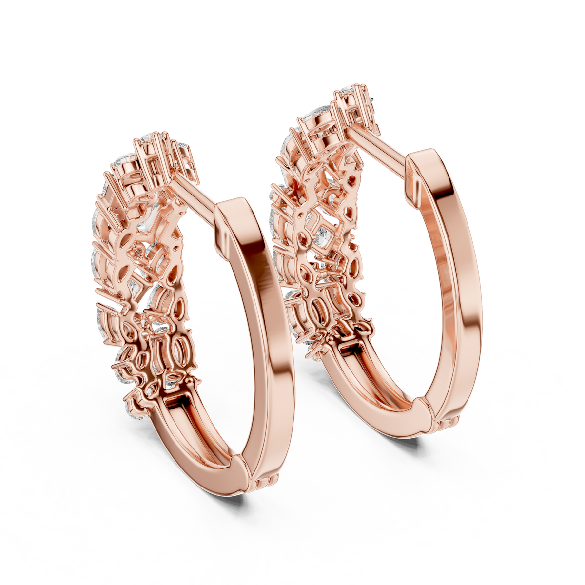 Classic  Diamond Hoop Earrings