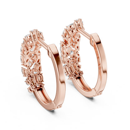 Classic  Diamond Hoop Earrings