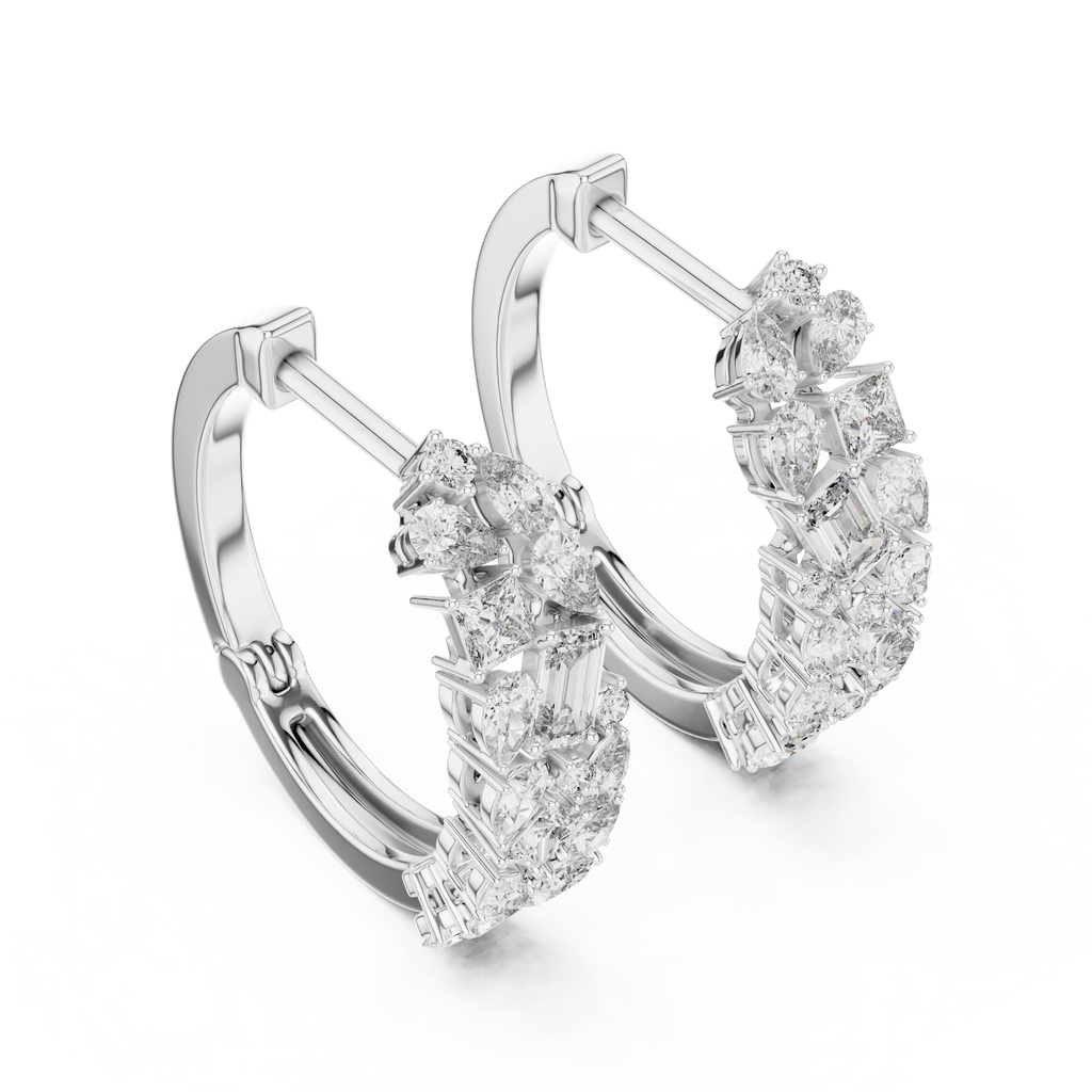 Classic  Diamond Hoop Earrings