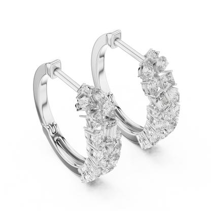 Classic  Diamond Hoop Earrings